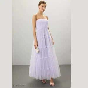Zac Posen $825 abito floreale in tulle senza spalline viola taglia US 10 - Foto 1 di 13