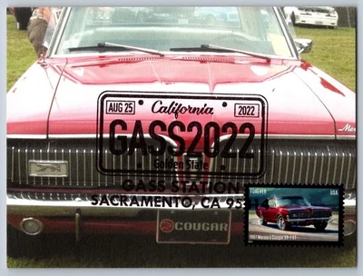 #5718 Pony Cars 1967 Mercury Cougar FDC Maxi Card w/Pictorial Cancel - Image 1 of 2