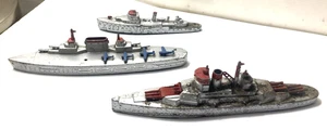 Vintage 1940’s Tootsietoy Metal "Battleships" (3) As Found And Used! - Picture 1 of 13