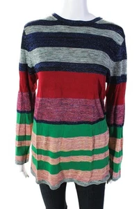 Dries Van Noten Women's Round Neck Long Sleeves Multicolor Stripe Sweater Size M - Picture 1 of 5