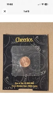 Cheerios 2000 Lincoln Penny Sealed Coin with  mint PA, 1 of 10,000,000 Minted - Image 1 of 3