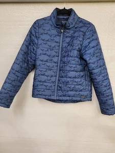 Kerrits Equestrian Jacket Horse Print Full Zip Puffer Blue Black Youth Size XL - Picture 1 of 3