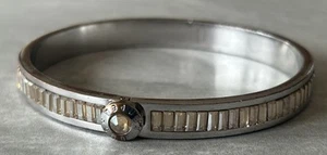 Henry Bendel Bangle Crystal Bracelet Silver Color. Women’s Jewelry Vintage. - Picture 1 of 8