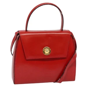 Celine Handtasche Leder 2-Wege rot gold authentisch BA3417 - Bild 1 von 24