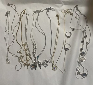 Gold & Silberfarbene Markenlose Halsketten Ringe Schmuck 12 Teile Nachlass Konvolut J7 - Bild 1 von 3