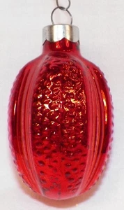 Premier Christmas Ornament Walnut Red Glass Figural Vintage #33 - Picture 1 of 5