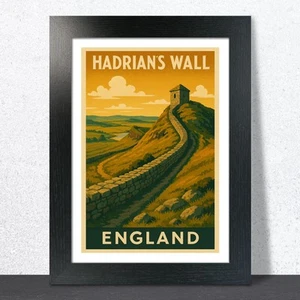 Póster de viaje de la pared de Adriano, Inglaterra. Impresión de arte de pared - Imagen 1 de 7