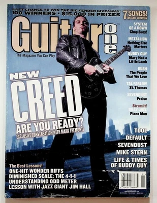 Guitar One Magazine January 2002 Creed Cover Mark Tremonti Fender - Image 1 of 3