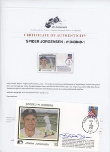 Spider Johnny Jorgenson Signed Auto FDC Brooklyn Dodgers 1947 World Series - Picture 1 of 1