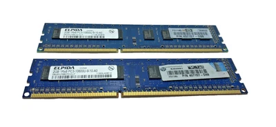 2x Memoria RAM de escritorio Elpida 2GB EBJ20UF8BCF0-DJ-F PC3-10600 1333Mhz DDR3 Foto 1 de 2