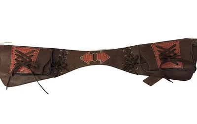 Steampunk Bohemian Renaissance Fair Belt With Pockets Faux Leather 39 Inches - image 1 of 4