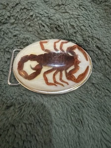 Vintage Genuine Scorpion Western Cowboy Buckle Hebilla Con Escorpion Genuino - Picture 1 of 4