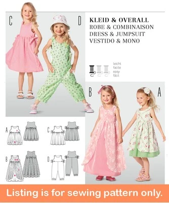 SEWING PATTERN Girls Clothes Clothing - Jumpsuit Formal Dress Summer Flower 9460 - Image 1 of 3