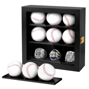 Vetrina Baseball Campionato Anello Vetrina, Armadio a Parete in Legno con... - Foto 1 di 8