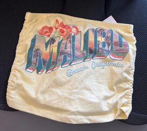 Nuevo con etiquetas Top Tubo Malibu Beach, CA Talla S Floral Gráfico Amarillo Acanalado California - Imagen 1 de 4