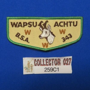Pfadfinder Wapsu Achtu Lodge 343 F1 FF First Flap Order Of The Arrow Patch 259C1 - Bild 1 von 2