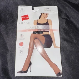 Leggings suavizantes Hanes Leg Boost celulitis negro azabache talla Lg AA4 - Imagen 1 de 7