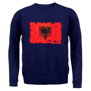 Albania Grunge Flag - Kids Hoodie / Sweater - Albanian Flags Republic Tirana Lek - Picture 1 of 16