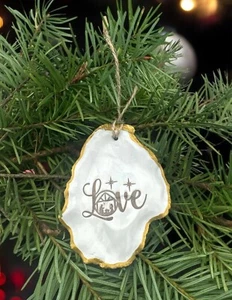 Belén de amor grabado con cáscara de ostra adornos de Navidad decoración de regalo hecho a mano - Imagen 1 de 8