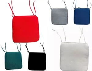 Pack of Waterproof Chair Cushions Tie On Seat Pads Dining Garden Kitchen Chairs - Picture 1 of 13