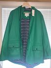 Charter Club Rain Jacket Womens Xl Green Water Resistant Pockets Hooded Coat