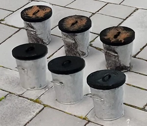 TD76 60er Behälter mit Gummidöckeln (x6) 3D gedruckt TT Maßstab Modelleisenbahn Szenen - Bild 1 von 6