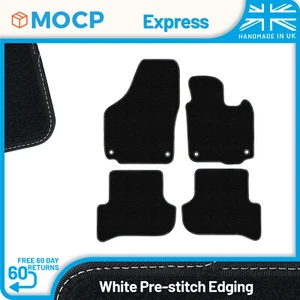 Express with White Pre-Stitch Trim Car Mats to fit Skoda Yeti 2009-2017 - Picture 1 of 4