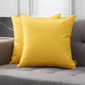 MIULEE Pack of 2 Decorative Outdoor Waterproof Pillow Covers Square Garden Cushi - Picture 1 of 12
