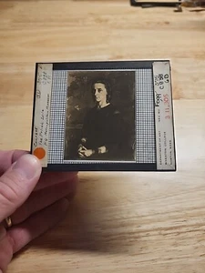 Vtg Magic Lantern Slide-The Polish Exile-Painting By Courbet - Picture 1 of 4