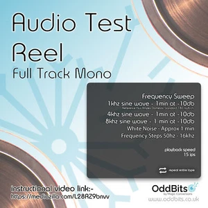 OddBits Reel to Reel Test Tape Full Track 15 IPS [Mono] - ¼ Inch Tape Width - Picture 1 of 1