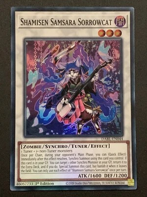 Shamisen Samsara Sorrowcat | DABL-EN044 | Super Rare | 1st Edition | YuGiOh TCG - Image 1 of 3