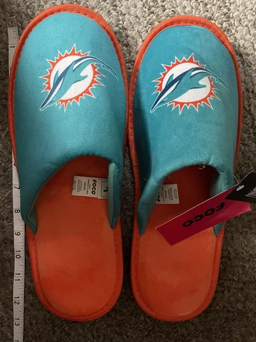 New NFL Miami Dolphins Slippers Size Large L by FOCO Cover