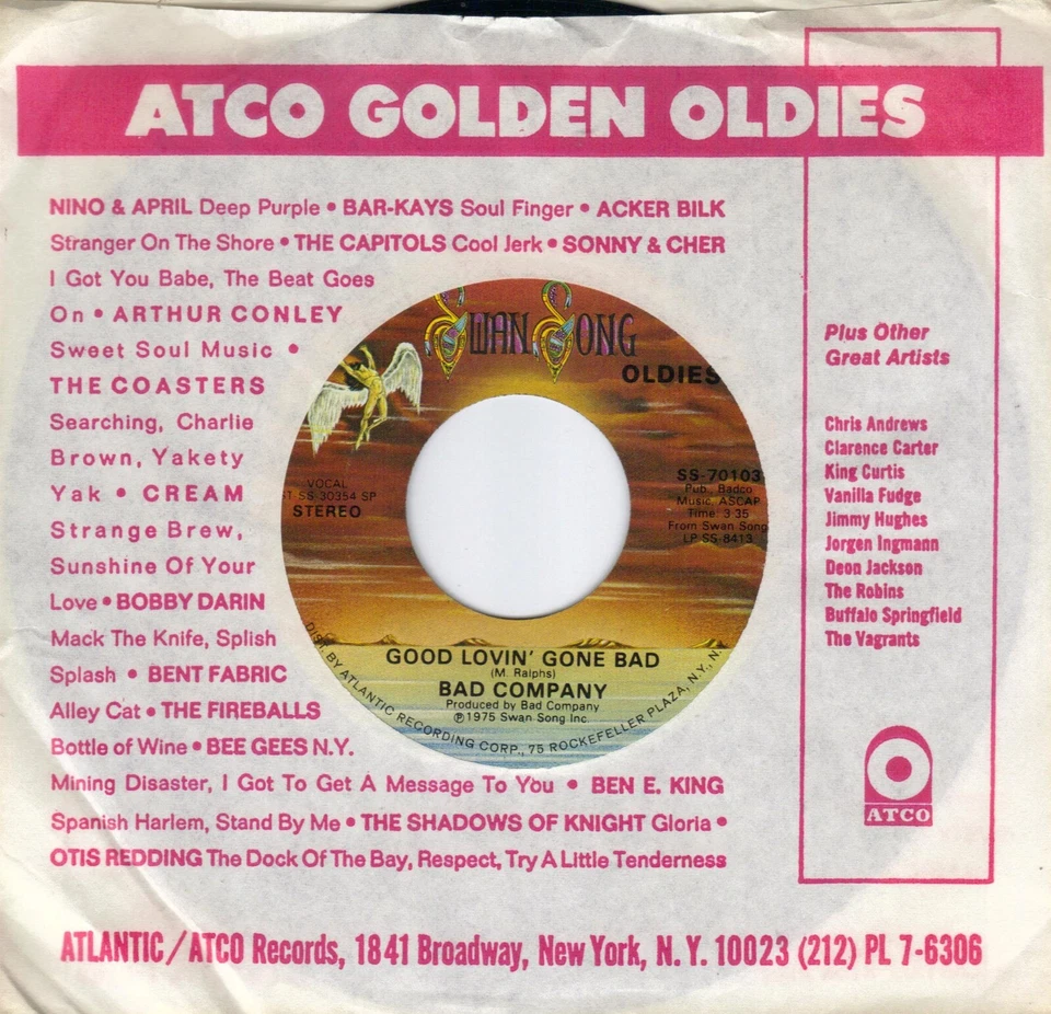 BAD COMPANY  Good Lovin' Gone Bad / Whisky Bottle 45 - Image 1 of 1