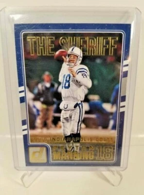 2016 PANINI DONRUSS THE SHERIFF #3 TRIBUTE PAYTON MANNING HOF GOAT COLTS BRONCOS - Image 1 of 2