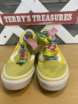 Vans Old Skool Arco Iris Cordones Lona Gamuza Amarillo Blanco Niños Zapatos Niñas Talla 12 Foto 1 de 4