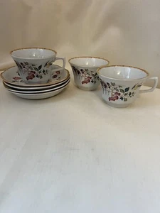 Wedgwood Georgetown Collection Devon Rose Tassen und Untertassen England - 7 Stück - Bild 1 von 7