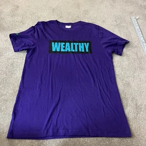 ￼The Wealthy Brand Men’s Gym Shirt Sz L Vivid  Purple Pristine - Picture 1 of 6