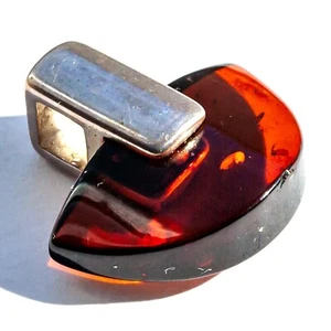 925 Solid Sterling Silver Cherry Baltic Amber Designer Slider Beautiful Pendant - Picture 1 of 3