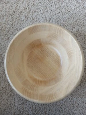 Tigela de salada de madeira Il Mulino New York feita à mão no Vietnã 10” em x 4” A - Imagem 1 de 4