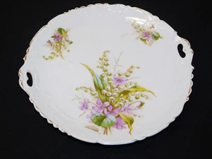 Vintage CT Germany Maiglöckchen des TALS VEILCHEN Porzellan KUCHENTELLER mit Griff 10" - Bild 1 von 7