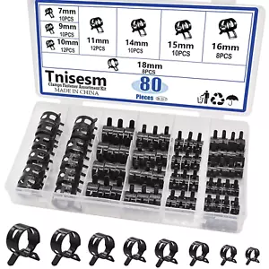 Tnissem 80 Teile Federband Schlauchschellen Sortiment Kits Silikon Vakuum Schlauch Rohr - Bild 1 von 12