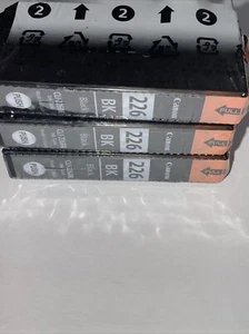 Canon 226 BK Black Pixma Ink Cartridges Sealed LOT 3 NEW Genuine - Picture 1 of 6