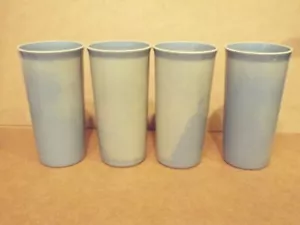 Tupperware #116-10 Set of 4 Blue Marble 9 ounce Tumbler Drink Cups 5" Tall - Picture 1 of 10