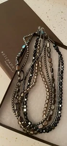 SILPADA Hematite Glass 925 Sterling Silver Necklace N1936 Hailstorm 18-20” 119g - Picture 1 of 4
