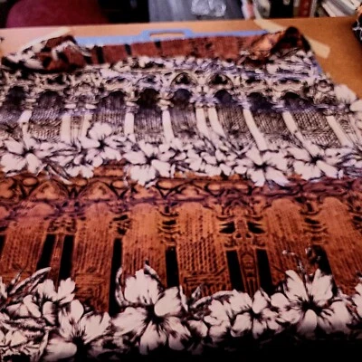 Roman Villa Crepe Apparel Fabric  Style Floral Print By the Yard   - Image 1 of 4