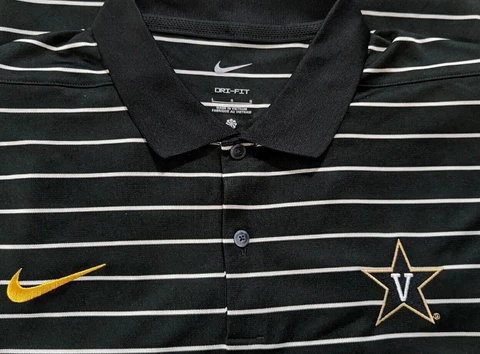 NWOT Nike Dri-Fit Vanderbilt Commodores Black Striped Golf Polo Shirt Large New Cover