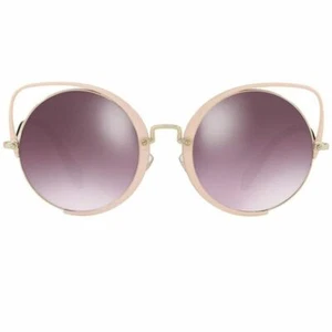 Gafas de sol Miu Miu para mujer doradas pálidas melocotón con lente degradada plateada espejada violeta - Imagen 1 de 5