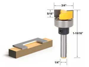 3/4" Diameter Flush Trim Template Router Bit - 1/4" Shank - Yonico 14173q - Picture 1 of 1