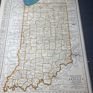1940's Indiana atlas Map Vintage before end of WW2 - Picture 1 of 22
