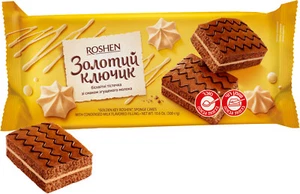Ukrainian ROSHEN Biscuit Sponge Cakes "Zolotoy Klyuchik" Condensed Milk 300g - Picture 1 of 1